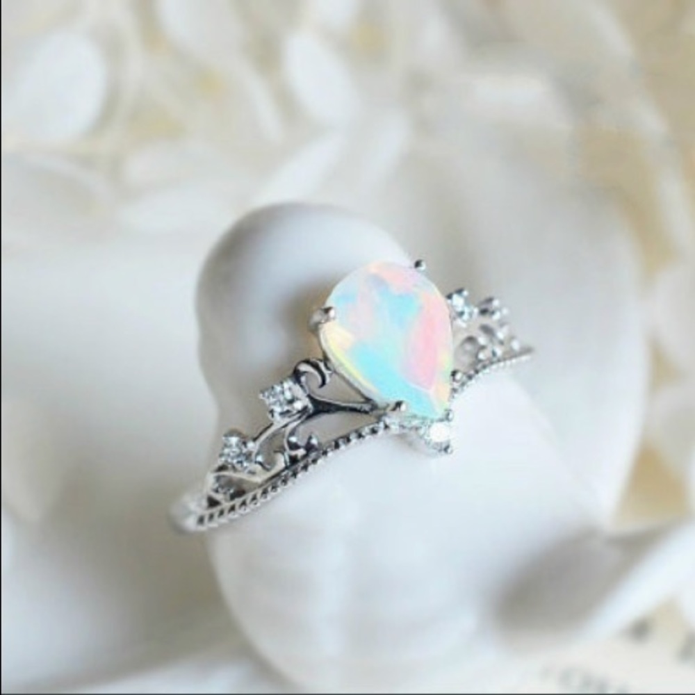 Opal Teardrop Ring
